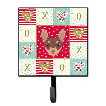 Carolines Treasures CK5242SH4 Toy Fox Terrier Love Leash or Key Holder Red Single Hook multicolor