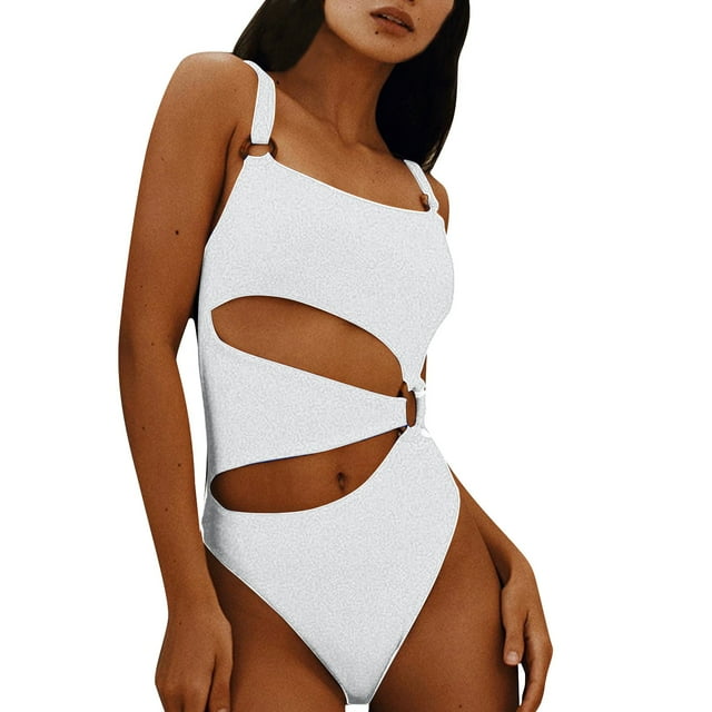 Aayomet Maillot de Bain pour Femmes Bikini Coloré (Blanc, S)