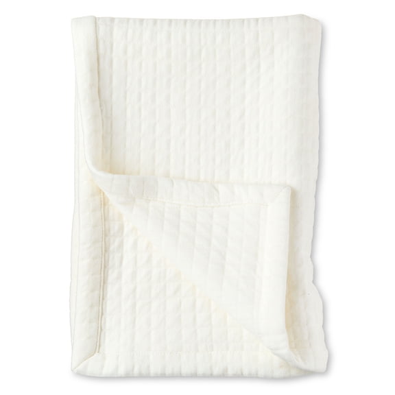 Parent's Choice Knit Baby Blanket, 100% Cotton, Soft & Cozy, Egret, 30" x 40"