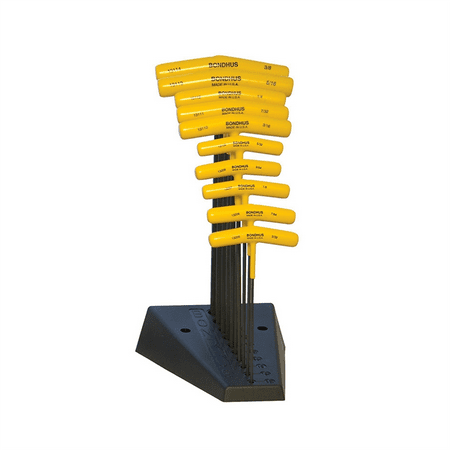 Bondhus 13190 10-Piece Balldriver & Hex T-Handles Set with Stand