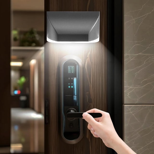 MORESEC LED Closet Door Handle Sensor Light for Emergency and Night Feeding, Battery Operated Cabinet Light with Auto On/Off, Wardrobe Sensor Lamp
