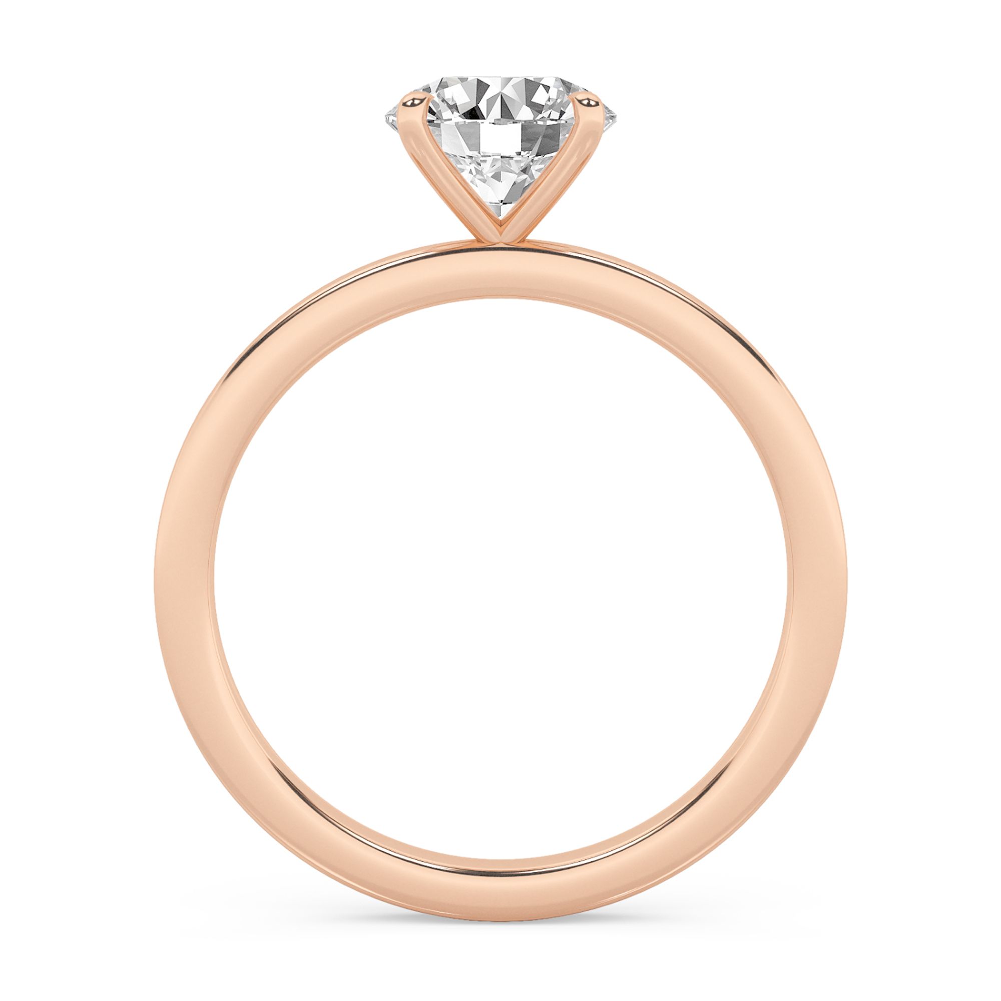 AFFY 4-Prong Solitaire Engagement Rings For Women, 1.00 Carat (ctw) Round Lab Created Moissanite Promise Ring For Her In 10k Solid Rose Gold | VVS1 Quality Ring Size-4.5