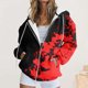 thumbnail image 1 of Puntoco Mujer Moda Impreso Blusa Manga Larga Tops Sudadera Bolsillos Con Capucha Puntoco Puntoco-1, 1 of 7