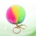 thumbnail image 3 of Plush Key Chain Pendant Phone Bag Car Hanging Rainbow Colorful Ornament Ball, 3 of 8