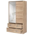 thumbnail image 4 of Pemberly Row Double Sliding Door Armoire with Mirror in Natural Oak, 4 of 9