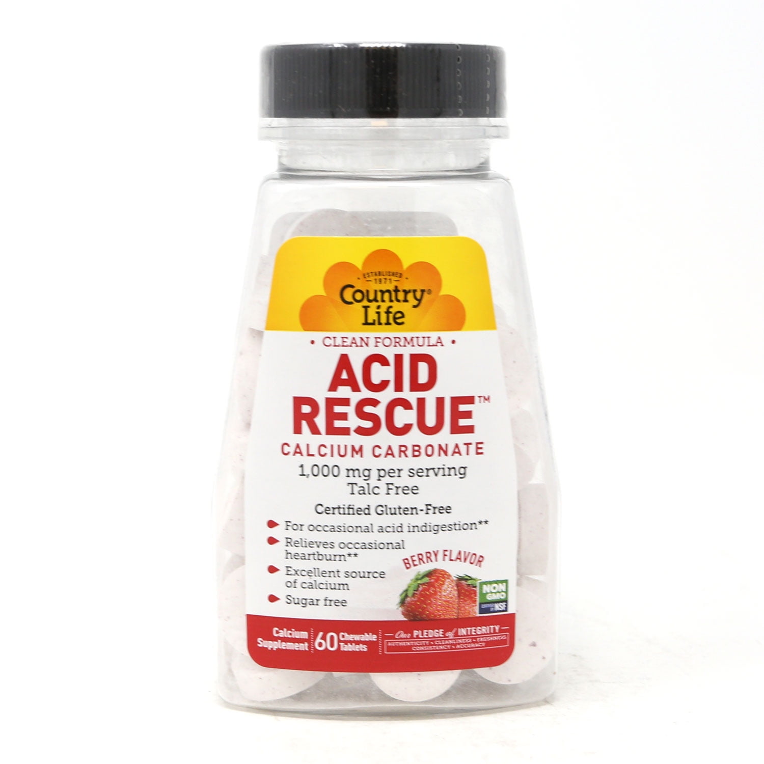 Country Life Acid Rescue Berry  - Chewable Tablets