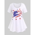 thumbnail image 1 of Camiseta con Estampado de Bandera de Estados Unidos en Talla Extra Rosegal  Camisetas tallas grandes, 1 of 5