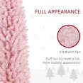 thumbnail image 4 of Demi Bonn 8ft Tall Artificial Pencil Christmas Tree with Realistic Branches and Warm White LED Lights for Home Decor & Festive Events, Pink, 4 of 7
