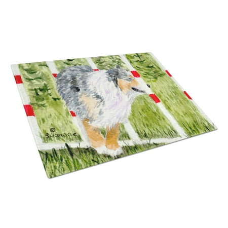 

Caroline s Treasures Australian Shepherd Glass Cutting Board Large