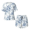 thumbnail image 4 of Naloa Rose Flowers Women's Short-Sleeved Pajama Set, Loungewear, Summer pajamas, Breathable Cozy - 4X-Large, 4 of 9