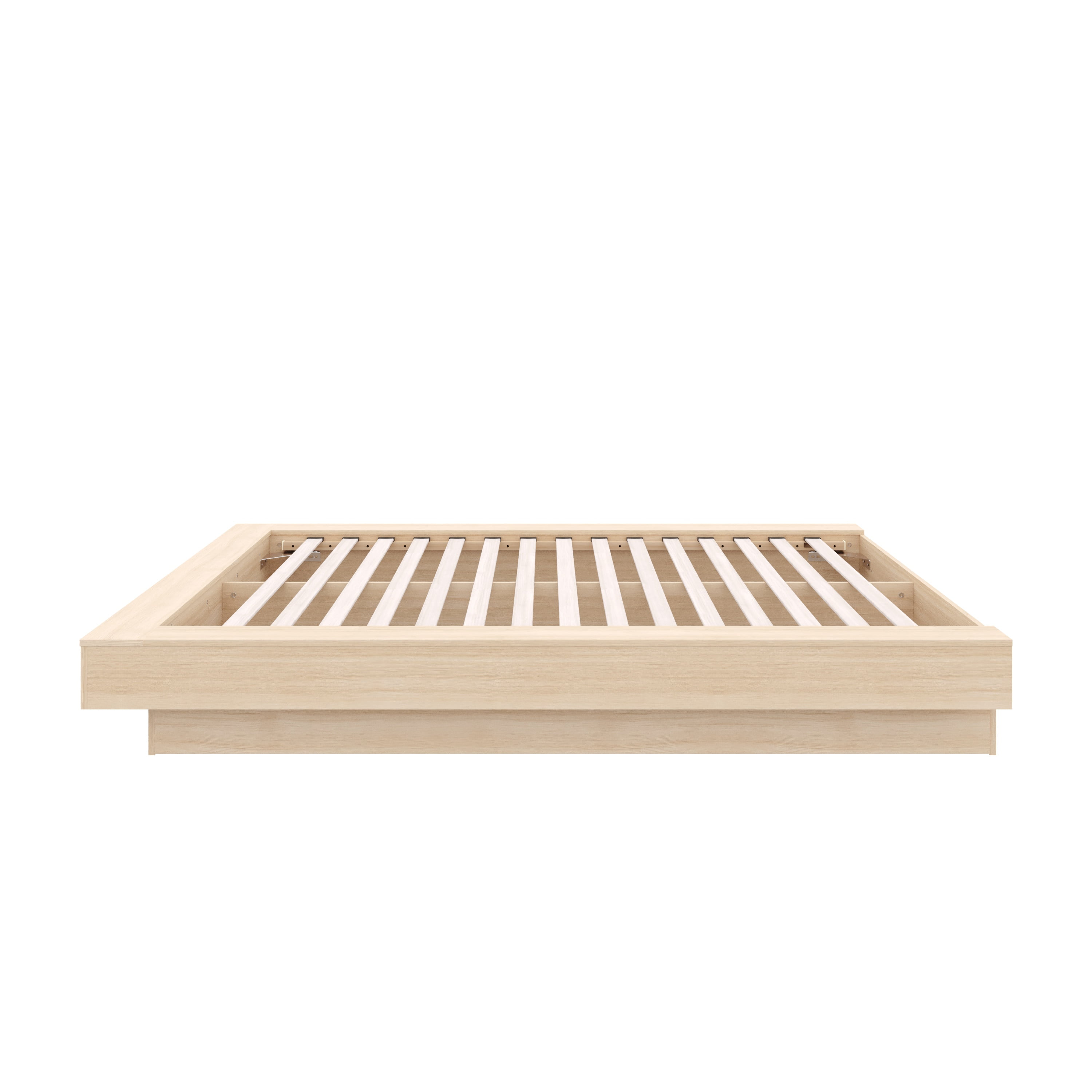 Nexera Marconi King Size Platform Wood Bed Frame, Natural Blonde Oak