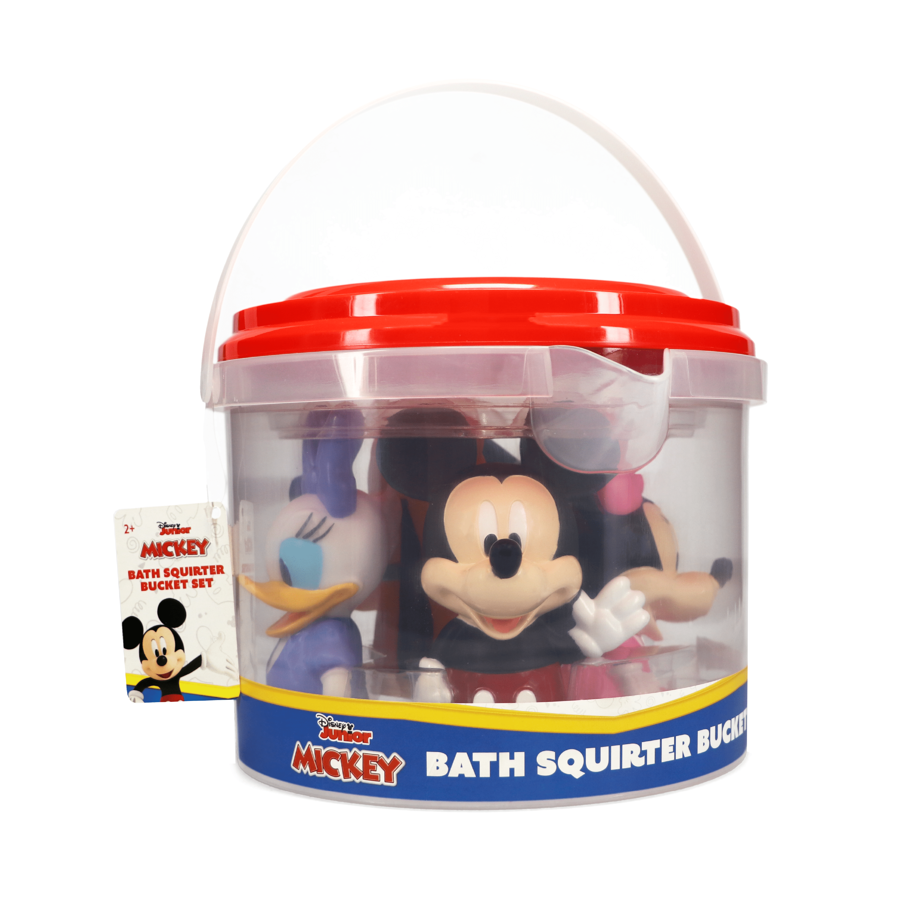 Disney Mickey & Friends - 5 Piece Bath Squirter Bucket Set -Bath Toys for Baby and Toddlers - Includes Organizer Bucket - Store Bath Time Water Toys