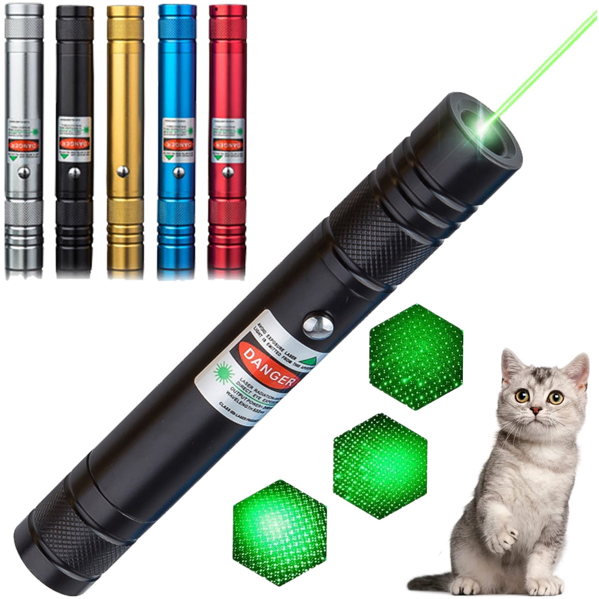 Cat Laser Pointer Toy, Dog Laser Pointer, 3 Adjustable Laser Patterns