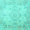 thumbnail image 1 of Ahgly Company Machine Washable Indoor Square Persian Turquoise Blue Traditional Area Rugs, 3' Square, 1 of 4