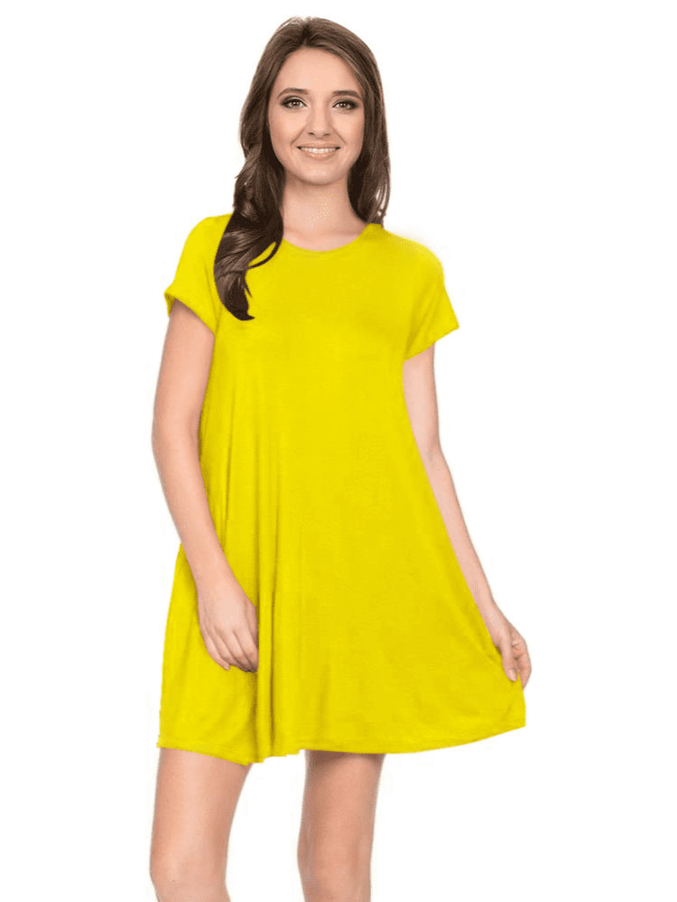 yellow flowy dress short