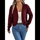 thumbnail image 2 of Suéteres Tipo Cárdigan para Mujer, de Crochet, con Frente Abierto, Chaqueta Corta, para Otoño e Invierno, con Mangas Farol. Vino Tinto S, 2 of 10
