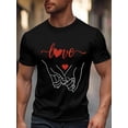 thumbnail image 1 of Men's T-Shirt,Short Sleeve Tee Shirt Casual Tops Hand Sketch Love Heart Crew Neck T Shirts for Men, 1 of 8