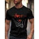 thumbnail image 1 of Men's T-Shirt,Short Sleeve Tee Shirt Casual Tops Hand Sketch Love Heart Crew Neck T Shirts for Men, 1 of 8