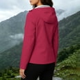thumbnail image 4 of Lmueinov Womens Striped Lined Waterproof Hooded Windbreaker Jacket Zip Oxford Cloth Casual Outerwear with Pocket for Fall Winter Outdoor Hiking Daily Wear, 4 of 7