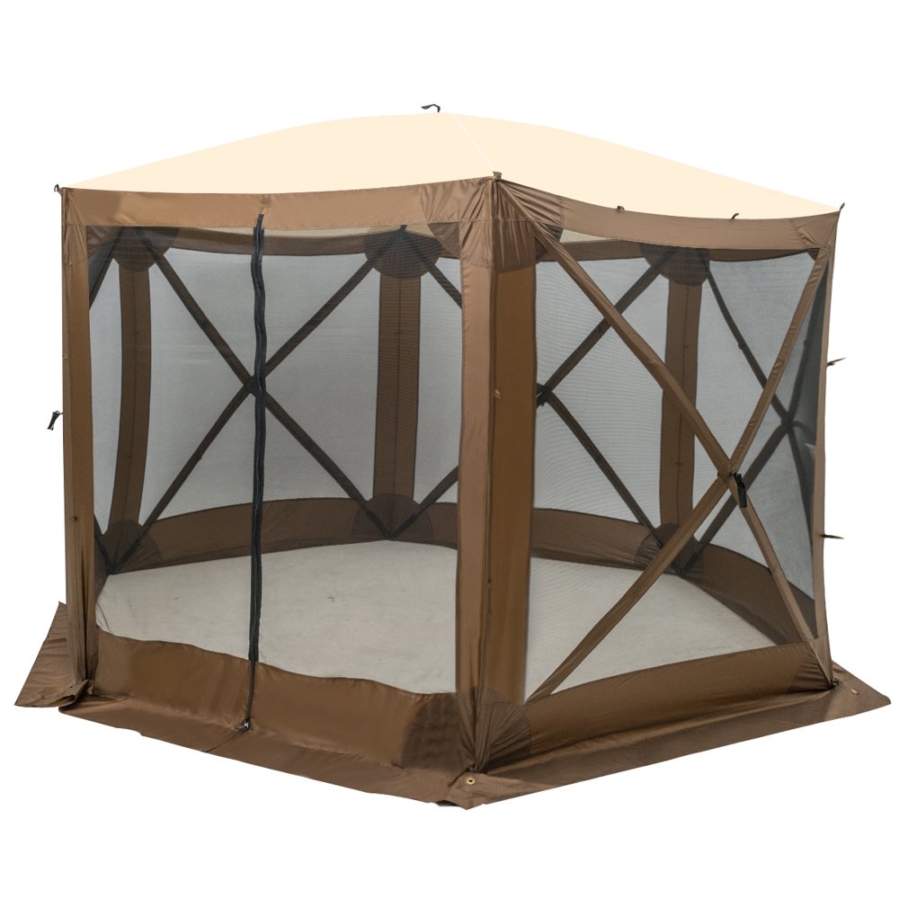 Portable Pop Up 6 Sided Canopy Pop Up Gazebo Tent with Mosquito Net