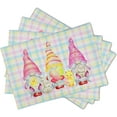 thumbnail image 5 of Easter Gnome Placemats Set of 4- Cute Easter Bunny Duck Linen Table Place Mat with Buffalo Check Plaids- Easter Eggs Rabbit Spring Elf Non-Slip Table Mats for Dining Kitchen Holiday Decor, 5 of 6