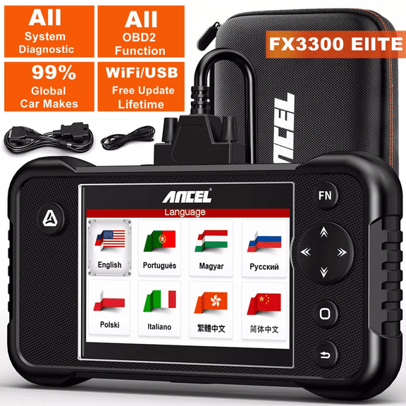 ANCEL FX3300 Elite OBD2 Automotive Scanner Car Diagnostic Tool ABS SRS BMS EPB OIL SAS