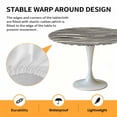 thumbnail image 6 of Abstract Black Yellow Wave Stripes Elastic Fitted Round Table Cover Modern Art Waterproof Outdoor Tablecloth for Holiday Party, Picnic, Patio & Dining Fits Tables Up to 55"-60", 6 of 8