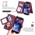 thumbnail image 4 of Allytechgroup 2 in 1 Wallet Case for Apple iPhone SE 2022/2020/ iPhone 7 8, Detachable Back Cover Zipper Purse Card Holder Shockproof Hand Wrist Phone Case for Apple iPhone SE 3rd 2nd Gen, Winered, 4 of 8