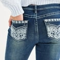Juniors' Harper & Ivy Rhinestone Pocket Flare Jeans Color Blue Floral