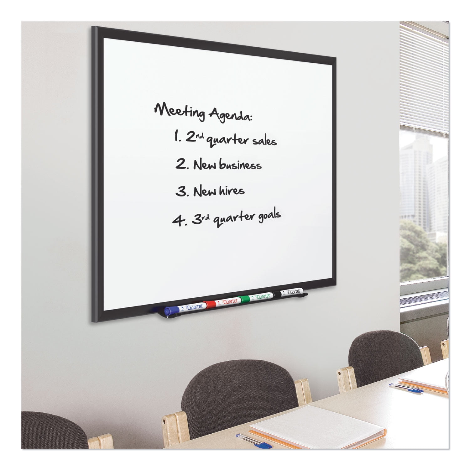 Quartet Classic DuraMax Porcelain Magnetic Whiteboard 72 x 48 6 x 4 Black
