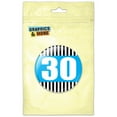 thumbnail image 1 of Birthday Stripes Blue 30 Pinback Button Pin Badge, 1 of 2