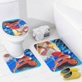 thumbnail image 4 of Juego de 4 cortinas de ducha Moana con alfombrillas antideslizantes, tapa de inodoro y alfombrilla de baño, cortina de ducha impermeable con decoración de dibujos animados para baño con 12 ganchos,, 4 of 8