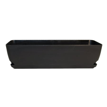 walmart grocery mainstays 24 inch self watering window box black planter decorative hanging basket brackets