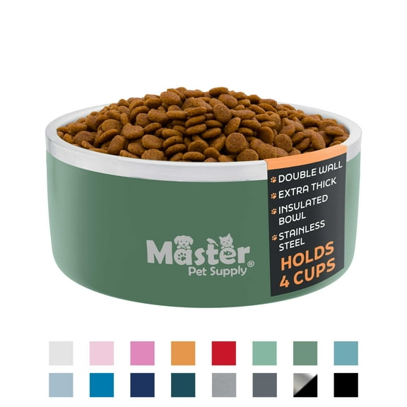 Master Pet Supply Stainless Steel Dog Bowls - 32 oz, Heavy Duty - Camo Patrol, Double Wall Extra-Thick Insulated, Non-Slip Pet Water Bowl for Dogs, Cats & Pets, Anti Rust Metal, Dish Washer Safe