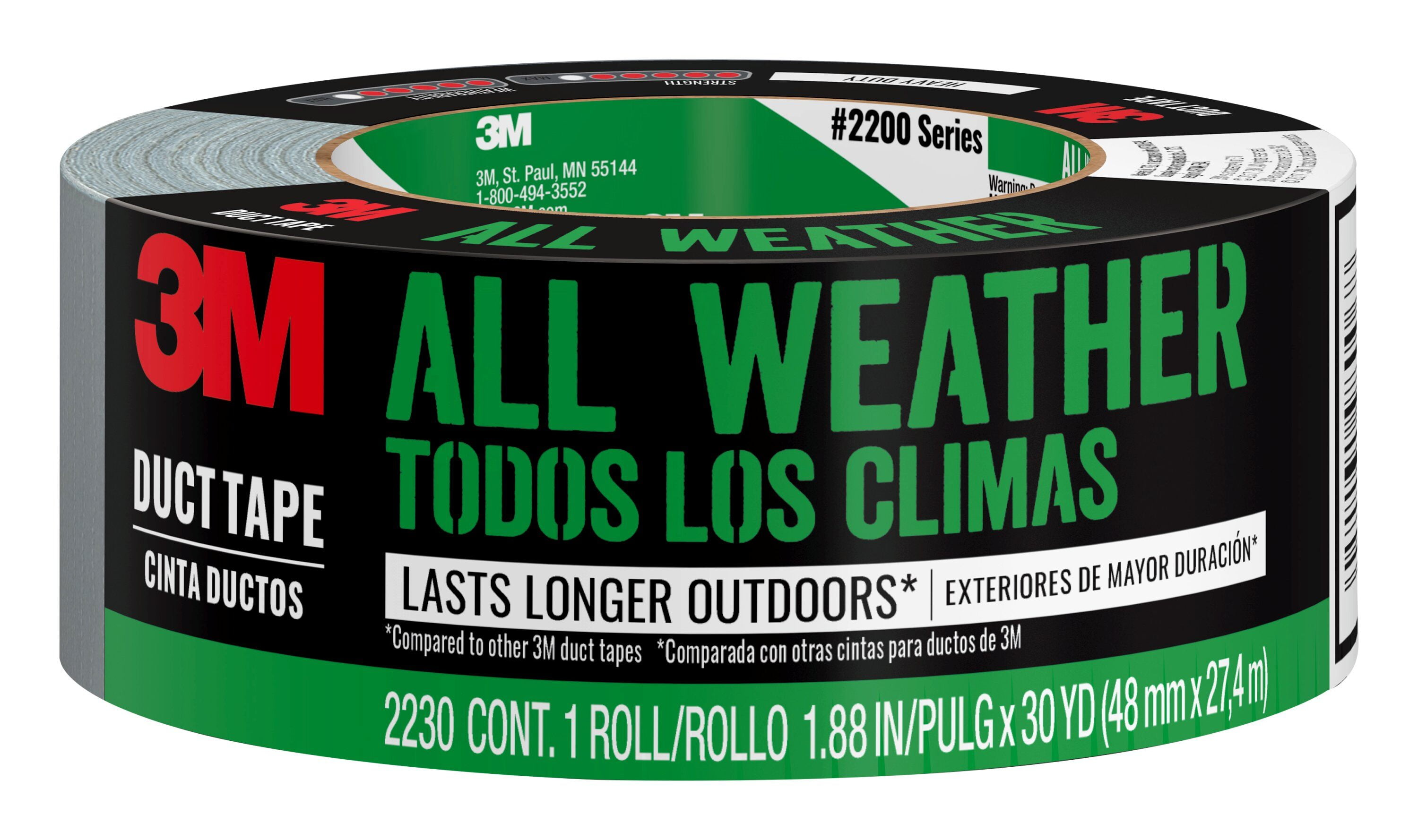 3M All Weather Duct Tape, 1.88 in x 30 yd, Gray, 1 Roll/Pack Walmart