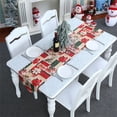 thumbnail image 3 of Neinkie Chemin de Table Motif Dessin Animé Texture Fine Résistant à l'Usure Lavable Anti-Décoloration Améliore l'Ambiance Xmas Tree Elk Impression Nappe Ornement de Noël pour la Maison, 3 of 9