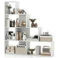 thumbnail image 6 of Auranook 4-Tier Bookshelf with 6 Storage Cubes 64" Tall Modern Geometric Stair Bookcase, 6 of 7