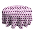 thumbnail image 4 of Pink Butterfly Pattern Round Tablecloth 60"x60",Wrinkle Wipeable Table Cloth for Kitchen Dining Room Picnic Patio Party, 4 of 6