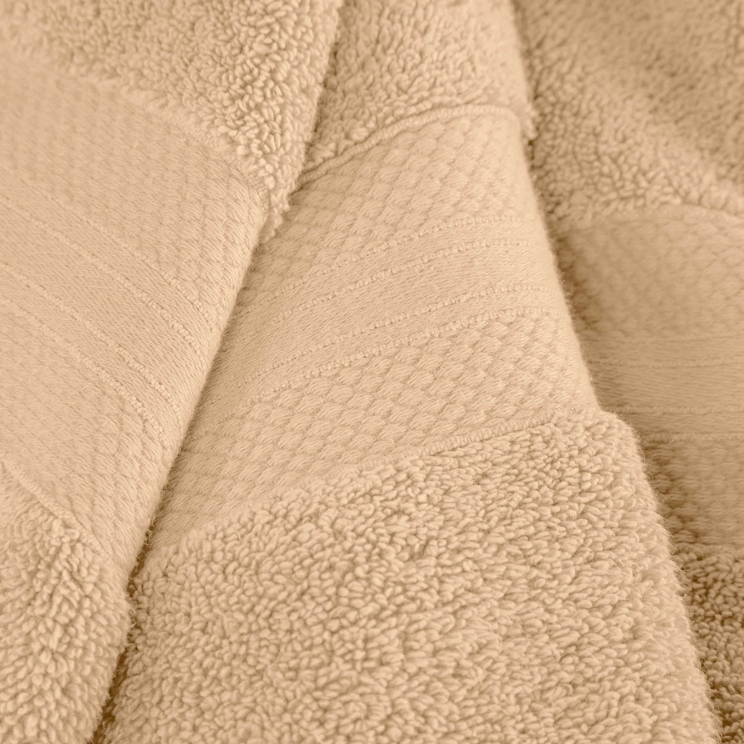 Superior Aria Turkish Cotton 3-Piece Towel Set, Ultra Soft Heavyweight Towels, Hazelnut