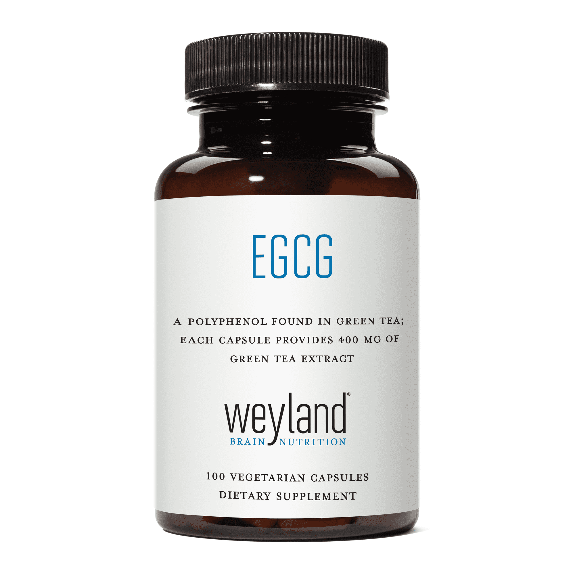 Weyland Brain Nutrition - EGCG - Green Tea Extract Supplement, 400 mg, 100 Vegetarian Capsules