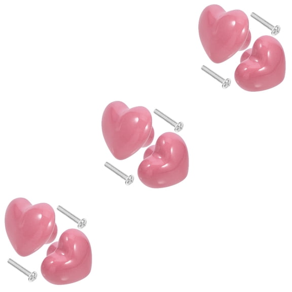 MLINS 6-Pack Ceramic Heart-Shaped Drawer Knobs for Dresser, Kitchen Cabinets, and Furniture Handles