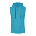 thumbnail image 4 of Blczomt Men's Tank Top Summer Workout Hoodie Casual Sleeveless Gym Blue Button Shirts, 4 of 5