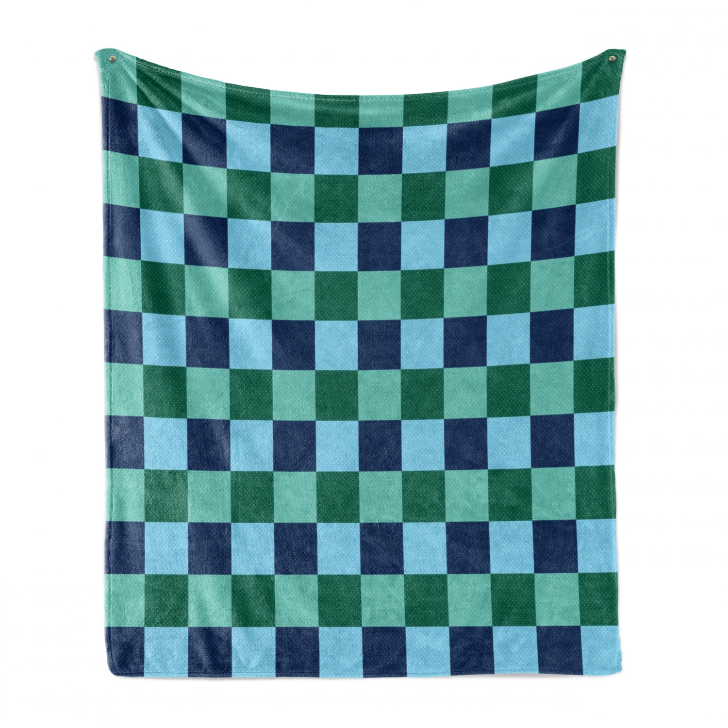 Navy and Teal Soft Flannel Fleece Throw Blanket, Aquatic Colored