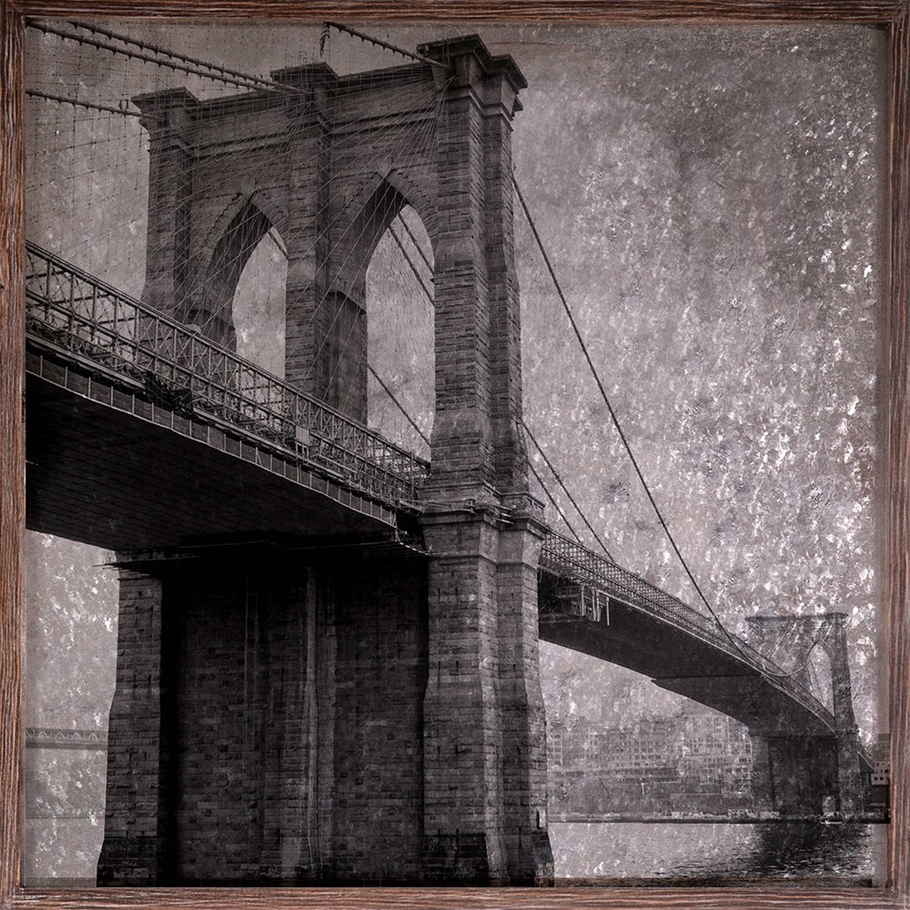 20" x 20" Metal Bridge Galvanized Wall Art