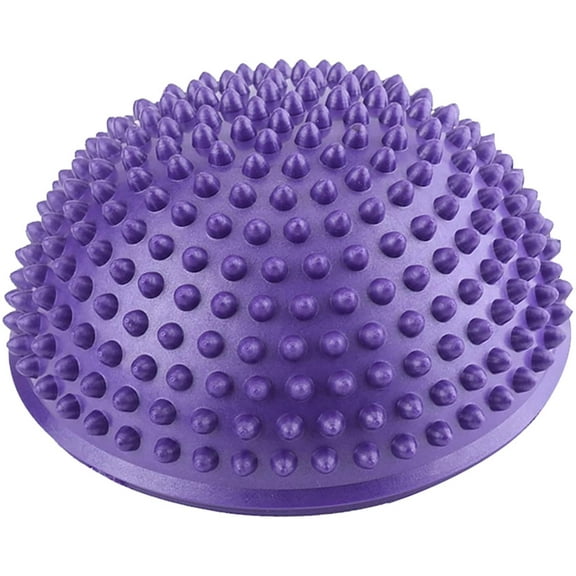 Foot Massage Ball, PVC Inflatable Yoga Balls Anti-Slip Half Massage Point Fit Ball Balance Ball for Gym Fitness Pilates(Purple)