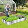 thumbnail image 4 of Gymax Bac de Jardin Surélevé Galvanisé 8 x 4 x 1 Pi, Rectangulaire Surélevé Robuste pour Plantes, 4 of 9