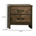 thumbnail image 5 of Dyna 24 Inch Wood Nightstand 2 Drawers Bar Handles Rich Textured Brown - Saltoro Sherpi, 5 of 5