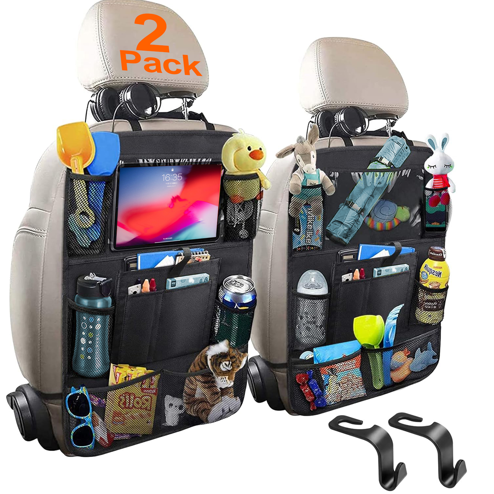 CYRICO Car Backseat Organizer, 2-Pack, with Tablet Holder photo 1