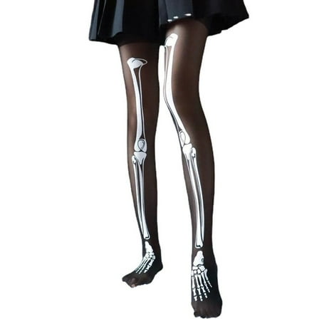 Halloween Legging Skeleton Socks Tights Women Japanese Creativity Funny Stockings Bone Socks Nylon For Party Bar