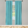 thumbnail image 4 of Ambesonne Ethnic Window Curtains, Glass-Like Floral Ornament, Each 28" W x 95" L, Dark Lavender and Teal, 4 of 4